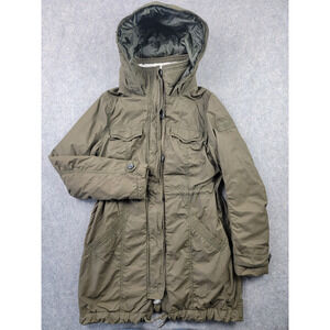 Abercrombie & Fitch Coat Womens Large Green Parka Utility Hooded Y2K